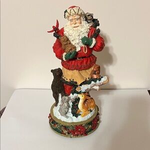 Vintage Musical Festive Santa Claus Holiday Figurine. Like New